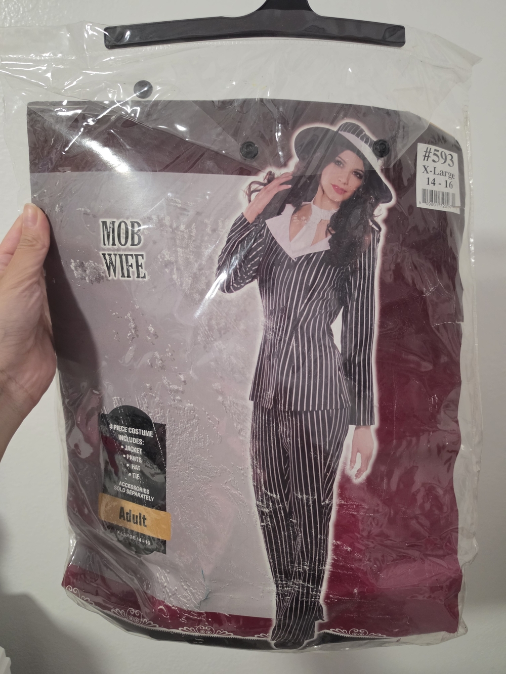 Mob Wife Costume Striped Costume Adult 14-16 Like New